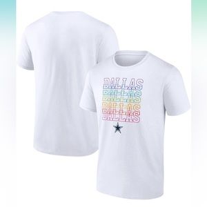 💜NFL apparel Fanatics Dallas Cowboys Football Fan white T-shirt City Pride